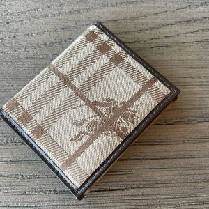 Burberry Haymarket trifold mini photo wallet